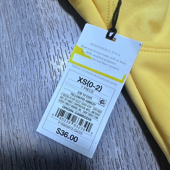 Shade & Shore One-Piece Swimsuit with V-Neck and Spaghetti Straps NWT - Picture 6 of 7